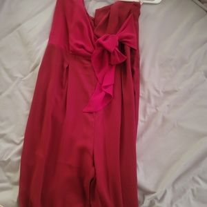 Red strapless Jumpsuit